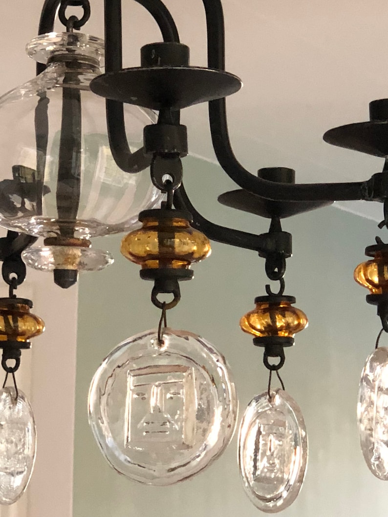 Scandinavian Glass Art Chandelier Erik Hoglund Boda Sweden Etsy