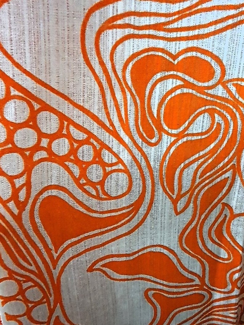 Scandinavian vintage curtains, timeless window decor from Sweden 70s. image 5