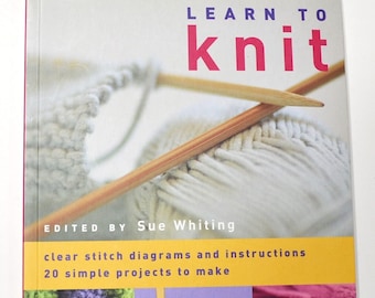 Learn to Knit Book 2005 Instructional Simple Projects Stitches DIY How To Used Book PanchosPorch