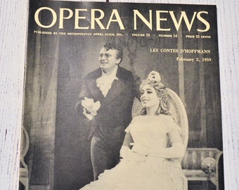 Vintage Opera News February 1959 Volume 23 Number 14 Les Contes d Hoffman Music Publication Paper Ephemera PanchosPorch