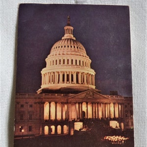 vintage WASHINGTON DC carte postale Capitol at Night Marine Band Concert carte postale inutilisée souvenirs publicité papier Ephemera PanchosPorch