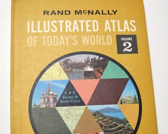 Vintage Rand McNally Illustrated Atlas Todays World Volume 2 1962 Home School Vintage Used Book 1960s PanchosPorch