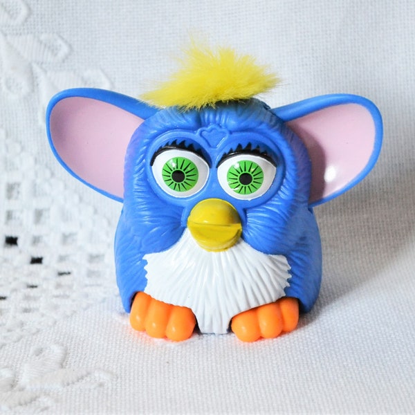 Vintage Furby Toy McDonalds Happy Meal Toy Blue Yellow Hair 1998 Kids Collectible Toy PanchosPorch