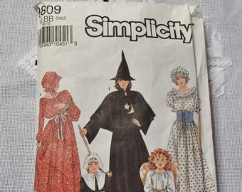 Vintage Simplicity 9809 Sewing Pattern Halloween Costumes Girls Size 2 thru 12 Crafts  DIY Sewing Crafts PanchosPorch