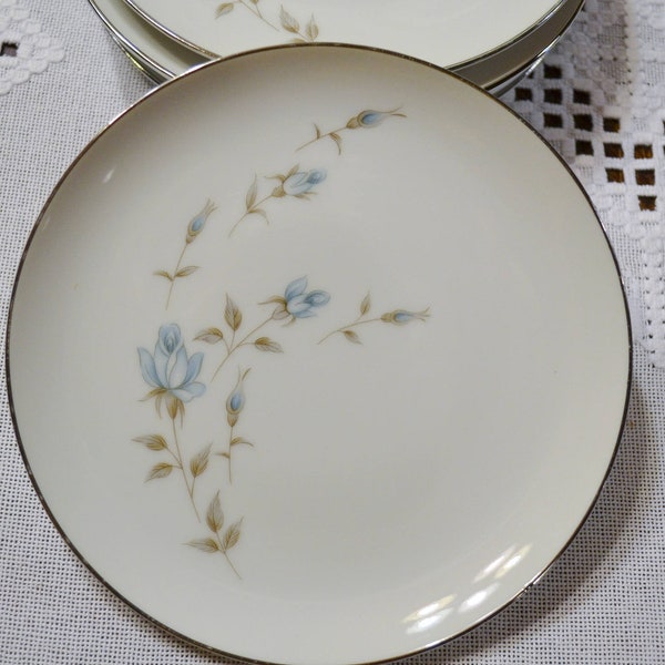 Vintage Delphine Blue Rose Bread Plate Set of 6 Floral Japan Replacement Wedding China Tea Party PanchosPorch