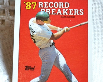 Mark McGwire 1988 Topps Baseball Card 3- Oakland Athletics Vintage Sports Memorabilia
