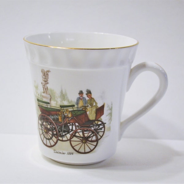 Vintage Crown Staffordshire Daimler 1886 Tea Coffee Cup Car Enthusiast Gift Old Fashioned Automobile English Bone China PanchosPorch