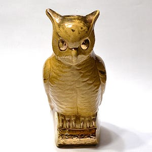 Vintage Owl Ceramic Planter Large Sitting Wise Owl Retro Home Decor