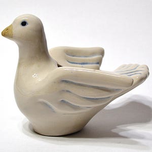 Vintage Dove Planter White Sitting Bird Succulent Planter Vase Holder