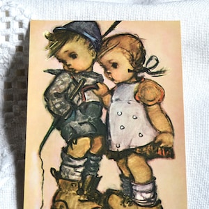 Carte postale vintage HUMMEL Carte postale Hansel et Gretel, souvenirs de vacances, papier souvenir, éphémères PanchosPorch