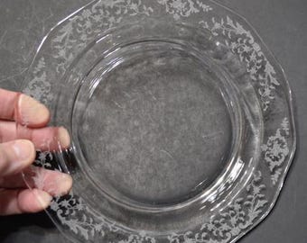 10枚セット。激レア。フォストリア　June サラダ＆ディナープレート10枚 Fostoria June Clear Glass Etched Dinner Plates 10 1/4