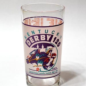 Vintage Kentucky Derby Glass Tumbler 1994 Churchill Downs Horse Racing Mint Julep Cocktail Glass Louisville Souvenir PanchosPorch