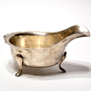 Vintage Gravy Sauce Boat MISSING HANDLE Silver Plated Footed Bowl with Pour Spout Sheffield England EPNSA1 Mark PanchosPorch
