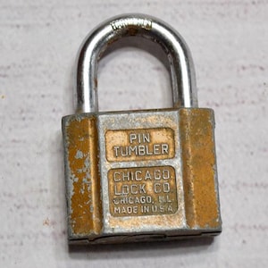 Vintage Chicago Lock Co. Padlock, Steampunk Decor (No Key)