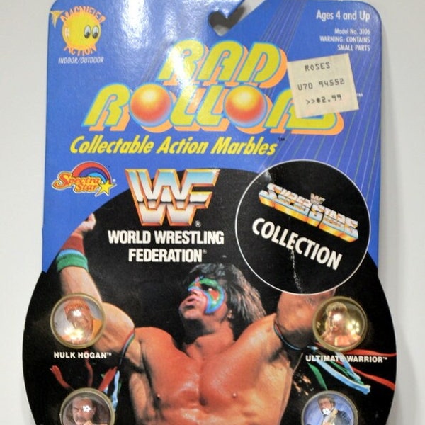 Vintage Rad Rollers WWF Collection Superstars Action Marbles 1990 Spectra Star Unopened PanchosPorch