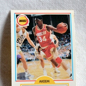 Carte de basket Akeem Olajuwon 1990 Fleer No 78 Houston Rockets NBA Basketball collection vintage Sports Memorabilia PanchosPorch