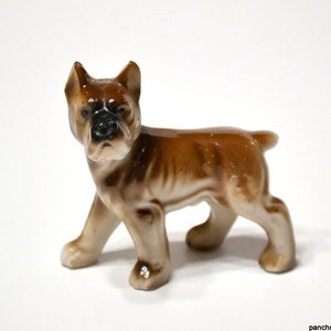 Vintage Boxer Dog Figurine Brown Standing Boxer Puppy Ceramic Knick Knack Small Miniature 3 inch Dog Statue Pet Animal Japan PanchosPorch