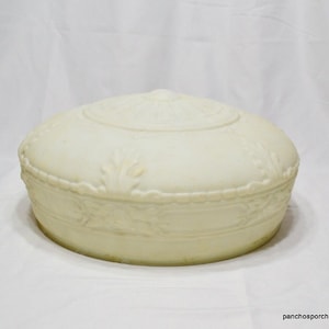 Vintage Art Deco Satin Glass Light Shade: Oversized Ceiling Fixture Globe