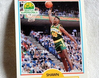 Shawn Kemp Basketball Card 1990 Fleer No 178 NBA Basketball Seattle Supersonics Collectible Vintage Sports Memorabilia PanchosPorch