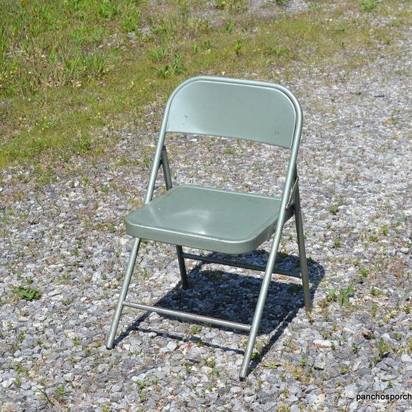 Metal Folding Chair Etsy