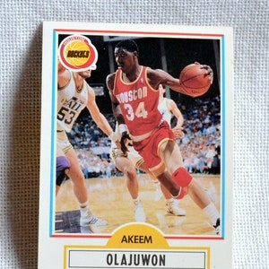Akeem Olajuwon Basketball Card 1990 Fleer No 78 Houston Rockets NBA Basketball Collectible Vintage Sports Memorabilia PanchosPorch