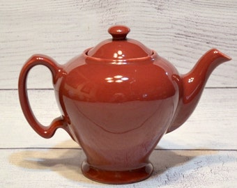 Vintage McCormick Teapot Burgundy Maroon Ceramic 4 Cup Tea Pot Baltimore Hall China Classic Teapot PanchosPorch