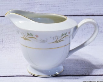Vintage Sango Belaire Creamer Delicate Green Floral Gray Scrolls Pattern 349 Japan Panchosporch