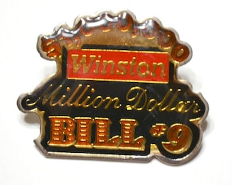 Vintage Bill Elliott No 9 Pin Winston Million Dollar Bill Hat Lapel Pin 1990s NASCAR Memorabilia Car Racing Collectible PanchosPorch