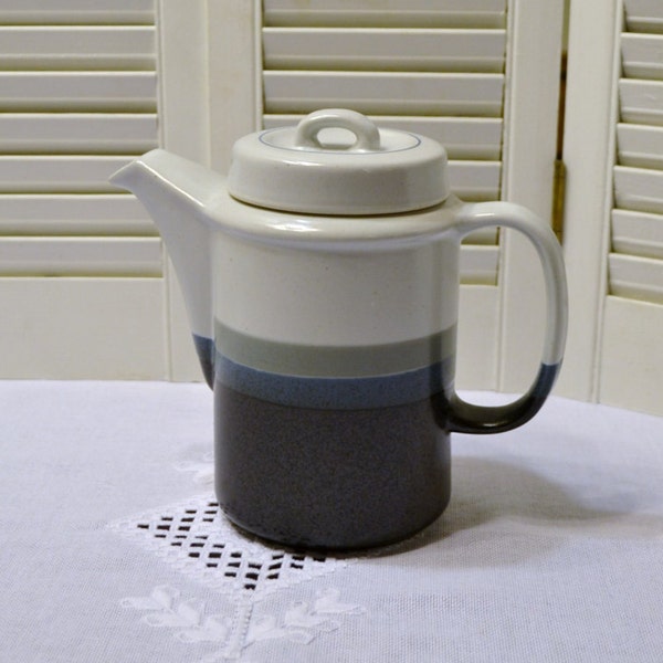 Vintage Otagiri Blue Horizon Coffee Pot with Lid Gray Blue Japan PanchosPorch