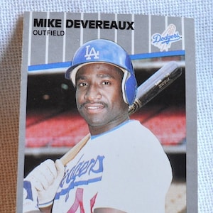 Mike Devereaux Fleer Baseball Card: 1989 Dodgers MLB Vintage Memorabilia