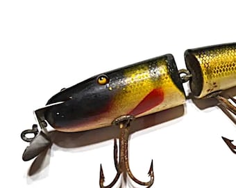 Vintage CREEK CHUB Bait Co NO. 2600 Jointed Pikie Minnow Wood