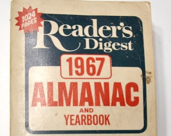 Readers Digest 1967 Almanac Yearbook  History Informative Paperback Vintage Used Book PanchosPorch