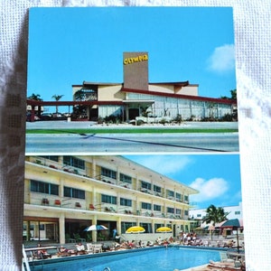 vintage MIAMI BEACH carte postale Olympia Motel Floride Souvenir utilisé carte postale souvenirs publicité papier éphémère PanchosPorch