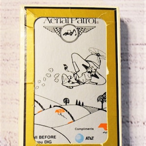 Jeu de cartes vintage patrouille aérienne Bridge, jeu de cartes AT&T, attention avant de creuser, publicité PanchosPorch