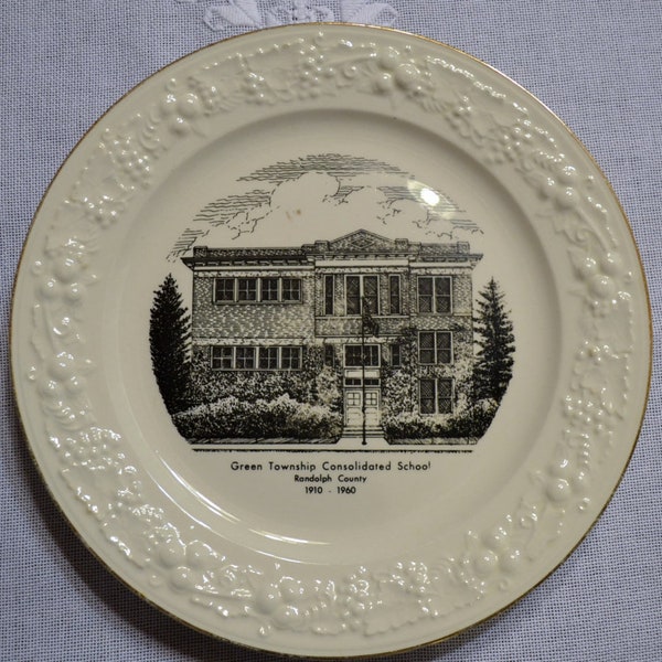 Vintage Commemorative Plate Green Township School Tennessee  Panchosporch