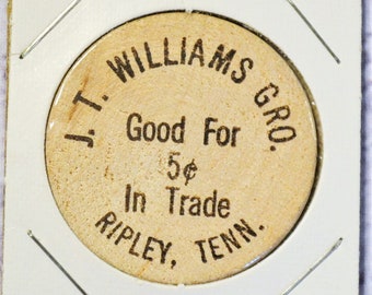 Vintage Wooden Nickel Hardwood Capitol Memphis Tennessee Souvenir Wood Token Coin Advertising Memorabilia PanchosPorch