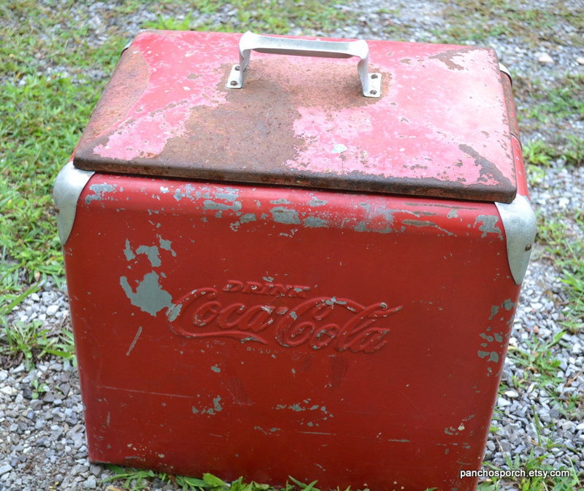 Vintage Coca Cola Cooler Original 1950s Red Metal Coke Ice - Etsy