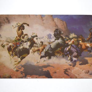 Vintage OKLAHOMA Postcard Leaders Downfall Cowboy Museum Souvenir