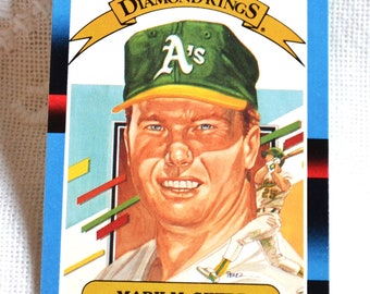 MARK MCGWIRE 1 Baseball Card 1988 DonRuss Trading Card Diamond Kings Oakland Athletics MLB Baseball Vintage Sports Memorabilia PanchosPorch