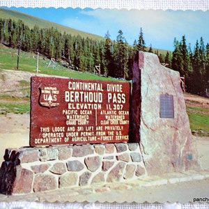 vintage COLORADO Carte postale Berthoud Pass Continental Divide Carte postale inutilisée Souvenirs Publicité Papier Ephemera PanchosPorch