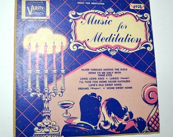 MUSIC for MEDITATION Vinyl Record Album LP 1950s Loves Old Sweet Song Varsity Label Vintage Vinyl Record PanchosPorch