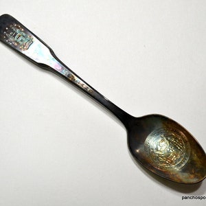 Vintage MARYLAND Collector Spoon Bicentennial 1776 1976 Tarnished Silver Plate Teaspoon Franklin Mint International PanchosPorch
