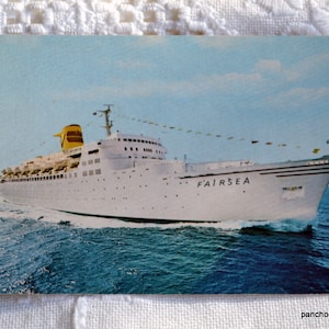 Vintage carte postale bateau de croisière Sitmar Cruise Line Fairsea carte postale souvenir tourisme souvenirs papier éphémères PanchosPorch