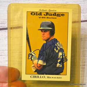 Vintage Jeff Cirillo Signed Rookie Card: 1995 Old Judge Milwaukee Baseball