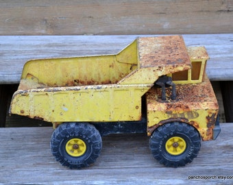 Vintage Tonka Dump Truck XMB 975 Mighty Diesel Rusrty Pressed Steel Construction Vehicle Collectible Toy Man Cave Decor PanchosPorch