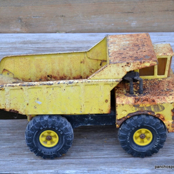 Vintage Tonka Dump Truck XMB 975 Mighty Diesel Rusrty Pressed Steel Construction Vehicle Collectible Toy Man Cave Decor PanchosPorch
