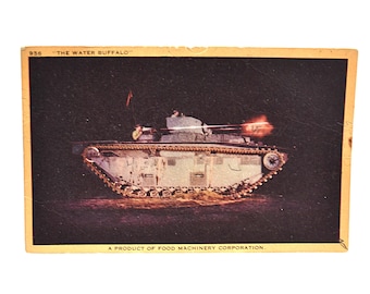 Vintage Military Tank Postcard: Water Buffalo Amphibious Vehicle