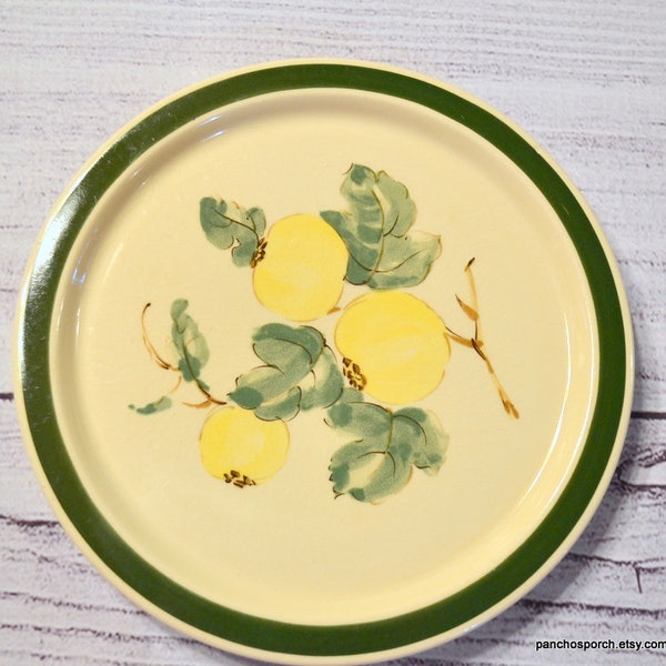 Vintage Melitta Salad Plate Fruit Theme Yellow Green Germany PanchosPorch