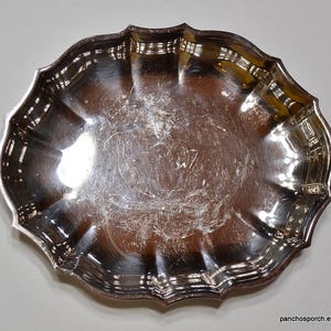 Vintage Silver Plate Oval Tray: Tarnished Candy Nut Dish