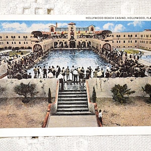 Carte postale vintage Floride Hollywood Beach Casino des années 1990 National Trust réimpression carte postale souvenir souvenirs PanchosPorch